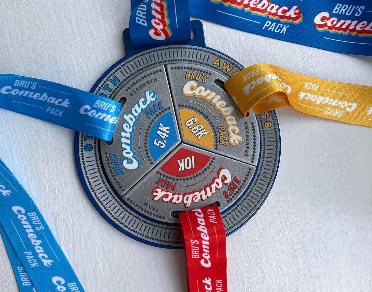 Jackrabbit philanthropy example for Tedy's Team: Comeback race series medal design