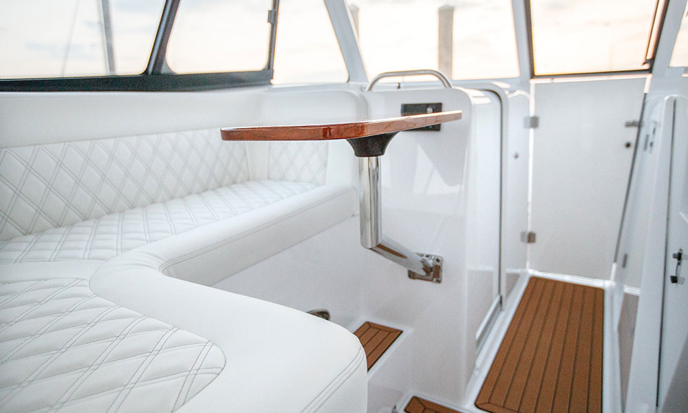 Southport Boats interior seating of boat