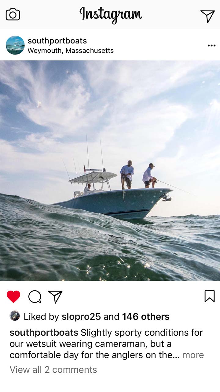 Southport Boats social media of couple on Southport boat