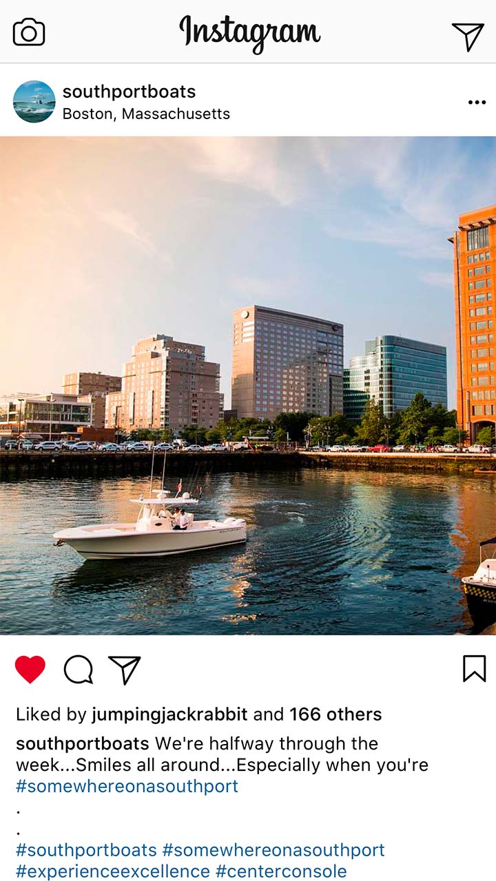 Southport Boats instagram post of engines in water