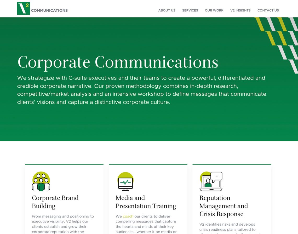 Website Design & Development for V2 Communications | Jackrabbit Design