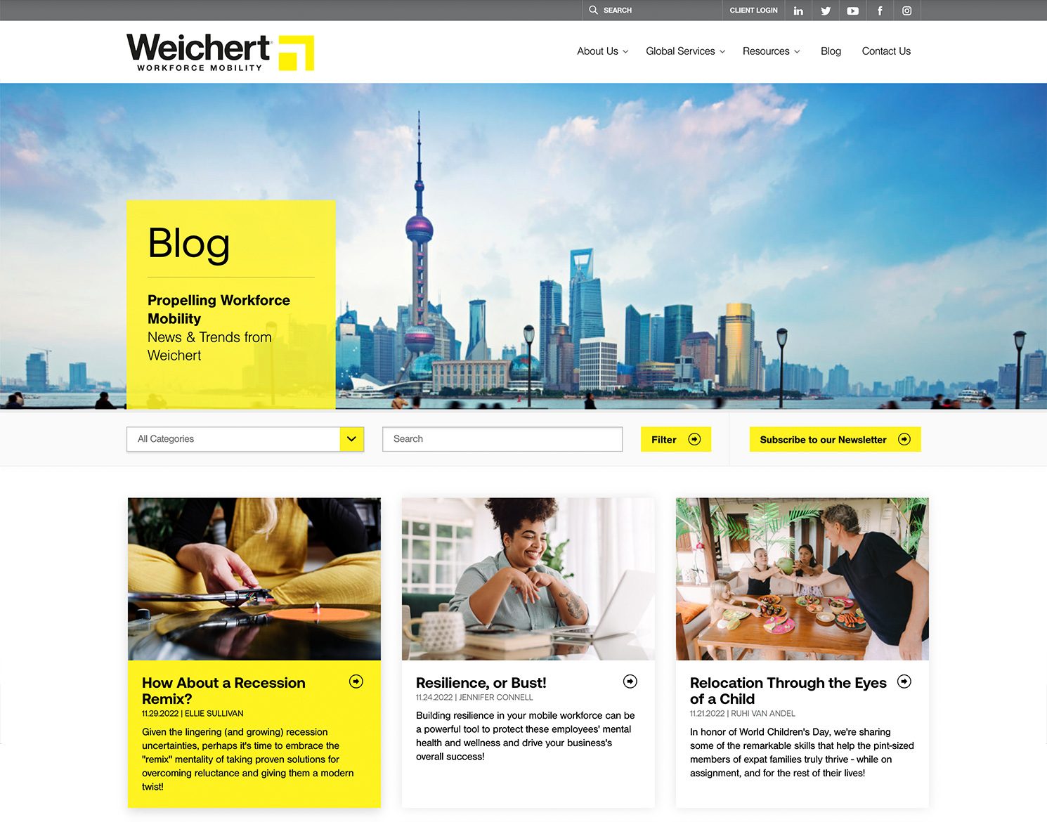 Weichert Website Desktop Blog Landing