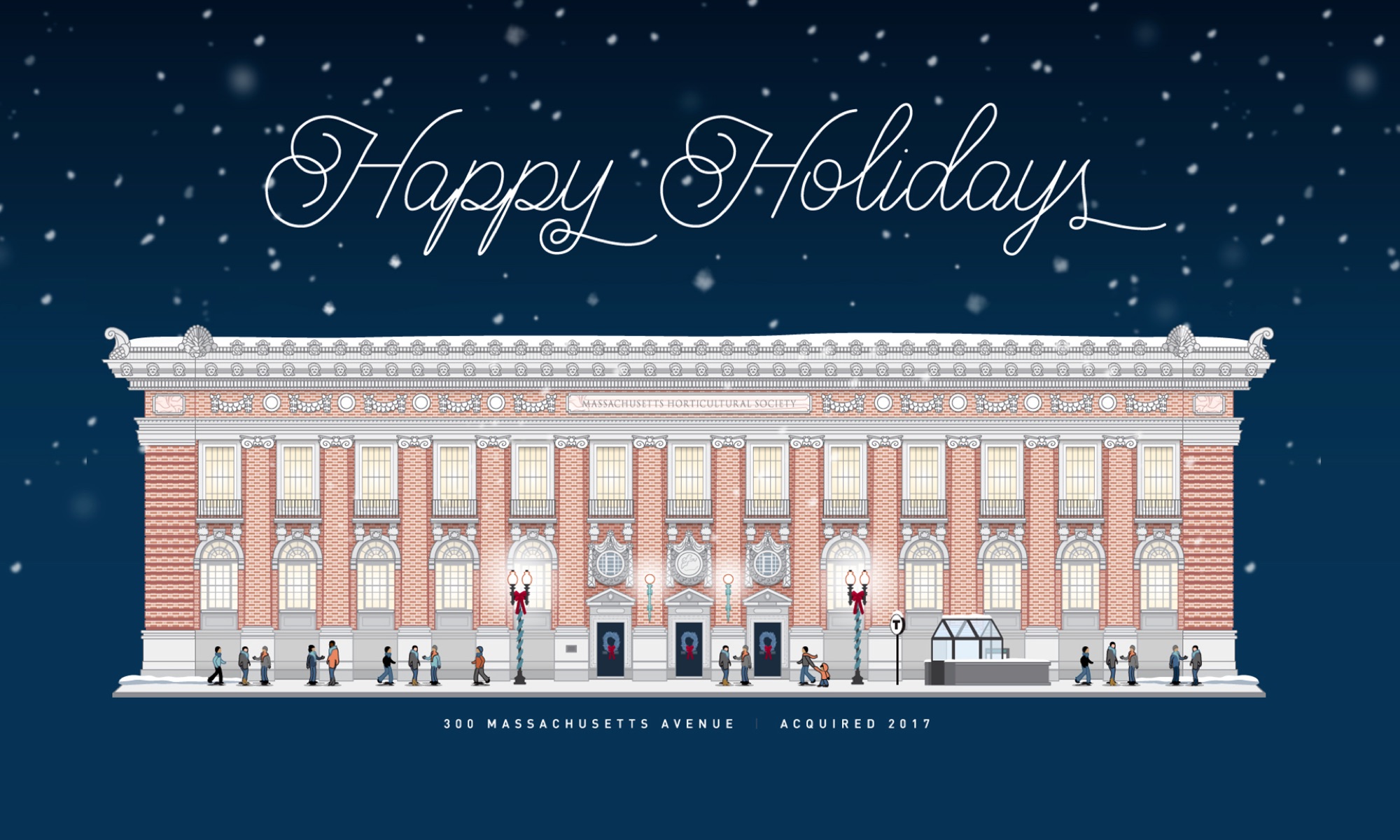 Massachusetts Horticultural Society holiday illustration