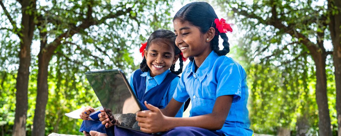 school girls in India using internet thanks to ATC's Digital Communities initiative