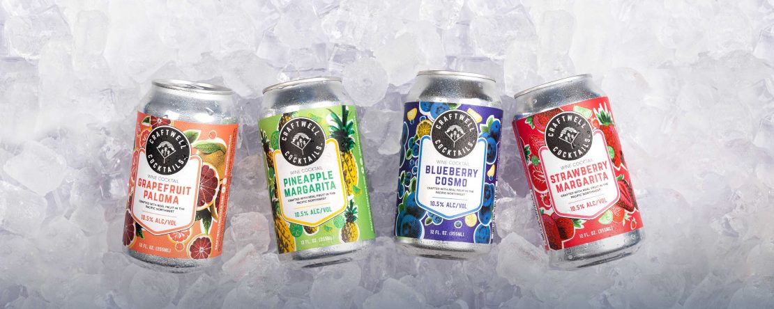 Craftwell Cocktails series of 4 cans on ice